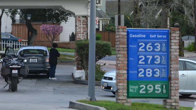 Gas station pricing sign.