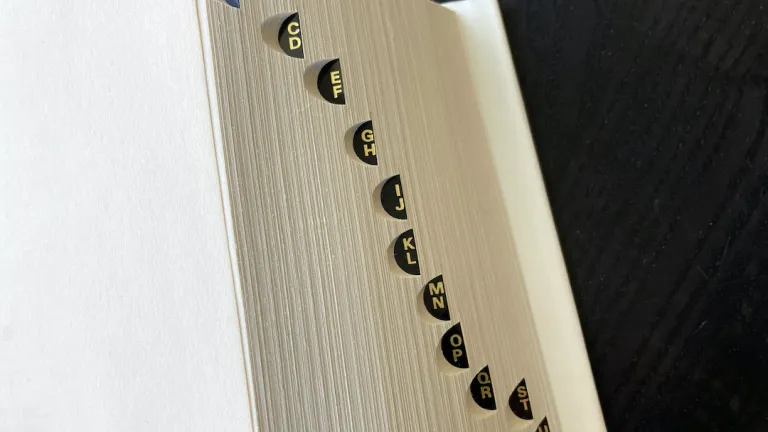Edge of a dictionary book.