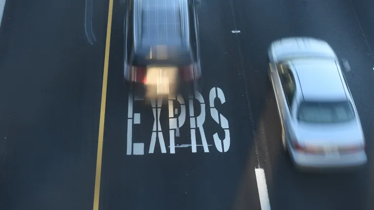 A car using the express lane