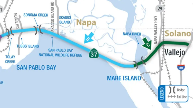 Segment of the State Route 37 project map.