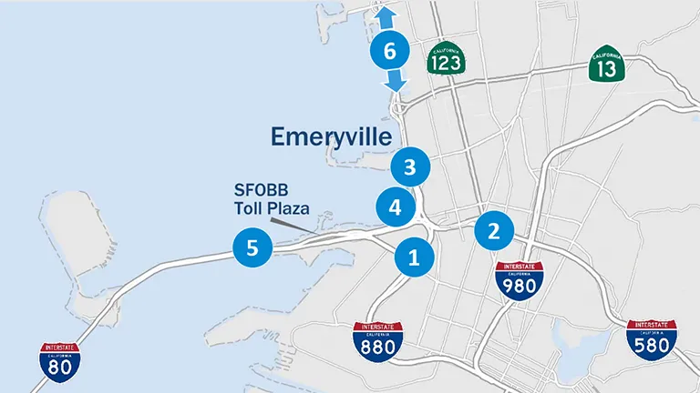 Bay Bridge Forward project map.