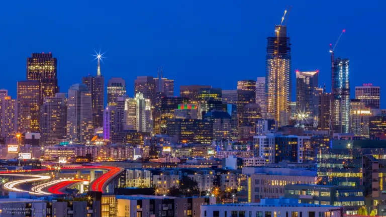 San Francisco skyline at night, as viewed from Potrero Hill