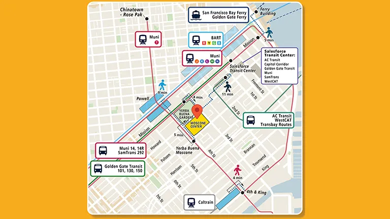 Downtown San Francisco Super Bowl Fan Zone map.