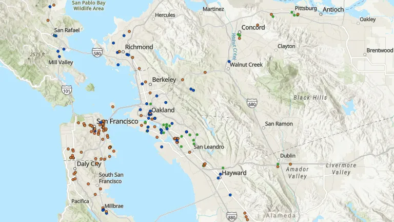 Screen capture of the interactive Priority Sites map.