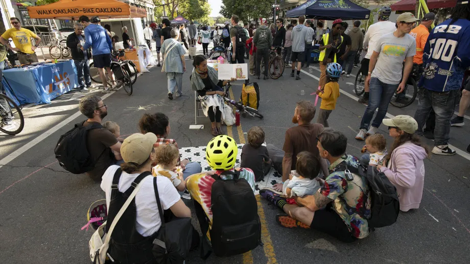 Storytime at Oakland Bike Happy Hour on Bike to Wherever Days 2026.