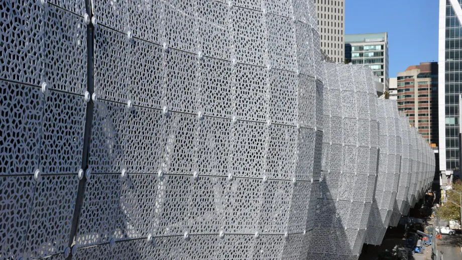 decorative metal work windows at Transbay Terminal 