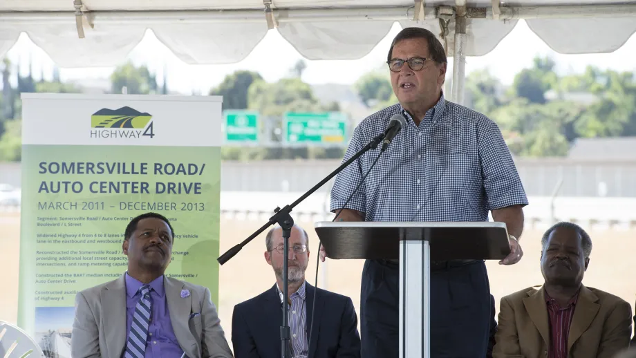 Joel Keller, Board of Directors, Bay Area Rapid Transit District (BART), speaks at the event.