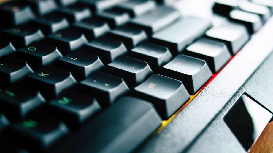Closeup of a computer keyboard.
