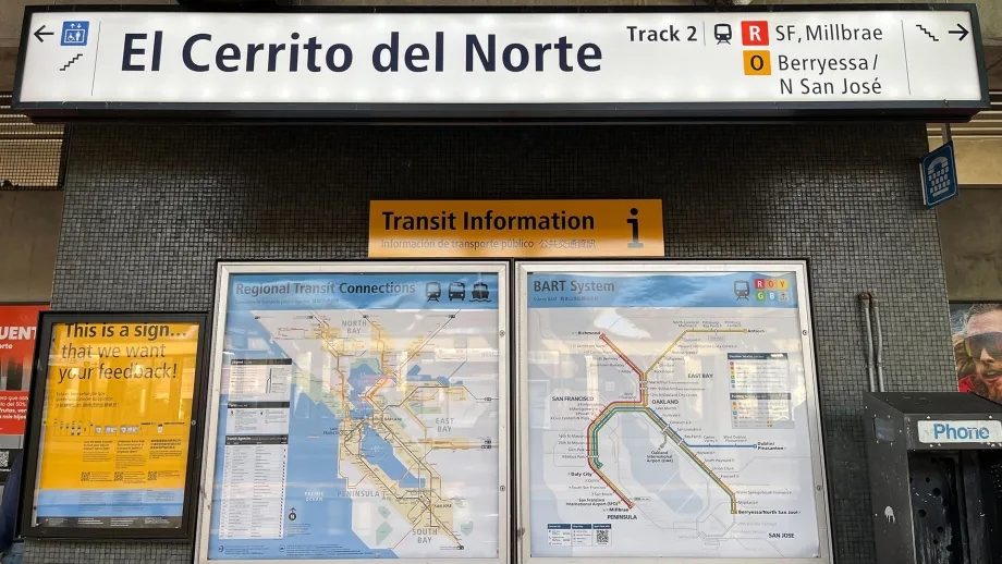 New mapping and wayfinding signs at El Cerrito del Norte BART station.